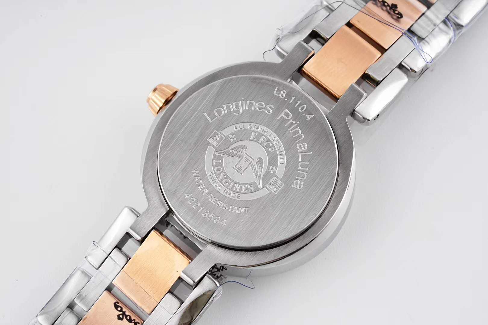 Primaluna MOP White Dial with D1am0nd Markers in Rose Gold